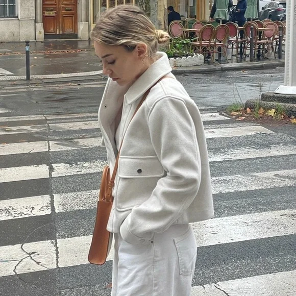 Zara Cream Coat Jacket - Picture 2 of 2